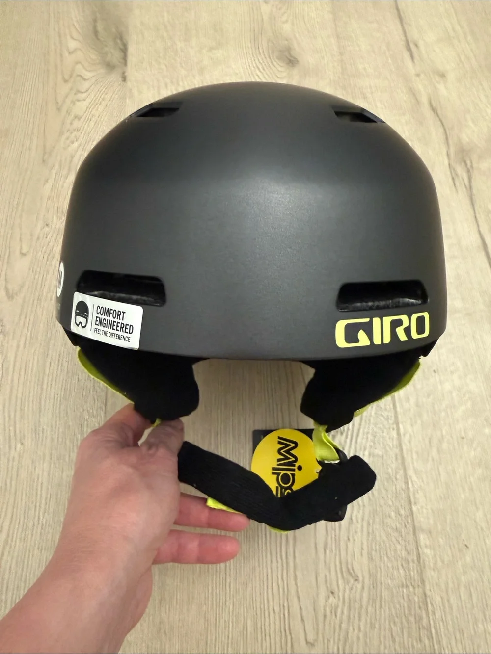 NEW - Giro Matte Black Helmet with Neon Yellow Accents - M - Adult